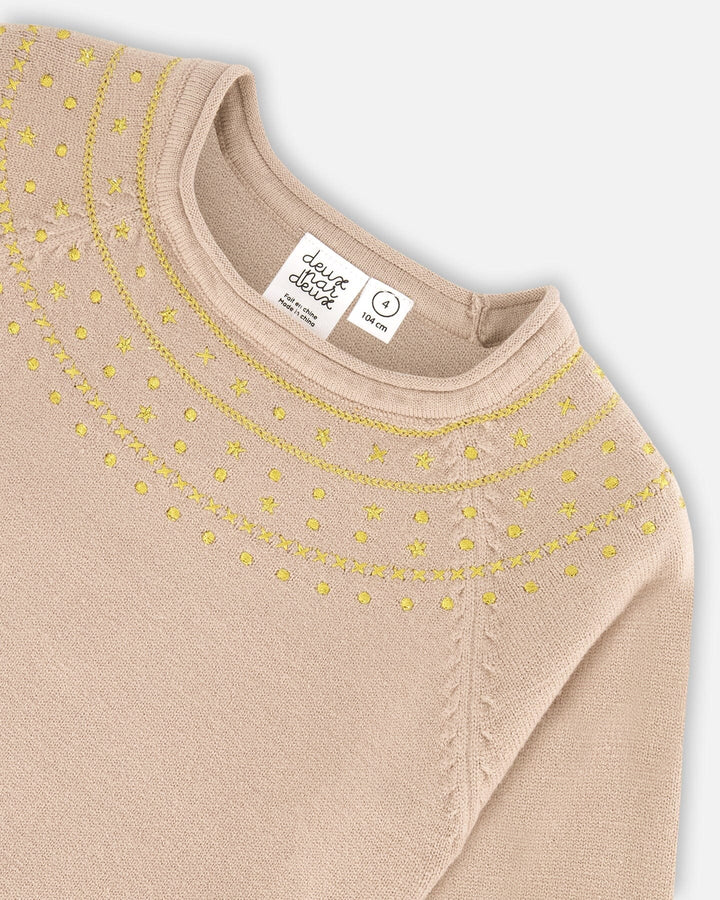 Deux par Deux Girls 3/4 Sleeve Sweater F20NGT30 Cement **