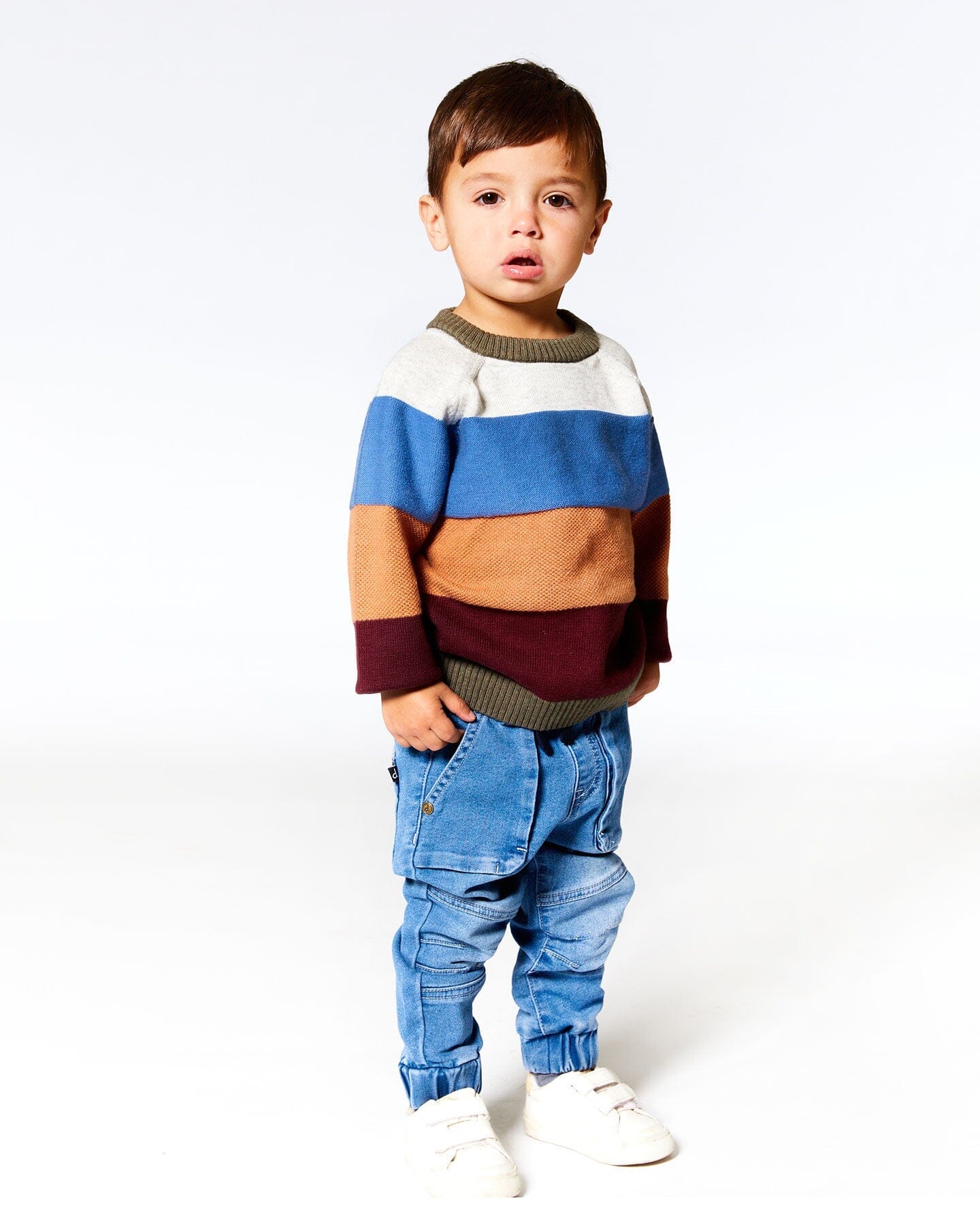 Deux par Deux Baby Boy Raglan Sweater F20T79 Oatmeal