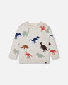 Deux par Deux Baby Boy Intarsia Sweater with Dinosaurs F20TT79 Oatmeal *