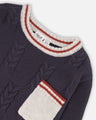 Deux Par Deux Boys Sweater with Pocket F20UT75 Black Iris