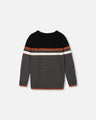 Deux Par Deux Boys Colourblock Cable Sweater F20UT77 Dark Heather Grey