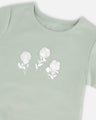 Deux Par Deux Baby Girl Rib Tee With Print  F30 F70  Frosty Green