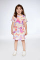 Deux Par Deux Girls French Terry Dress  F30I945  Multicolor Abstract Print