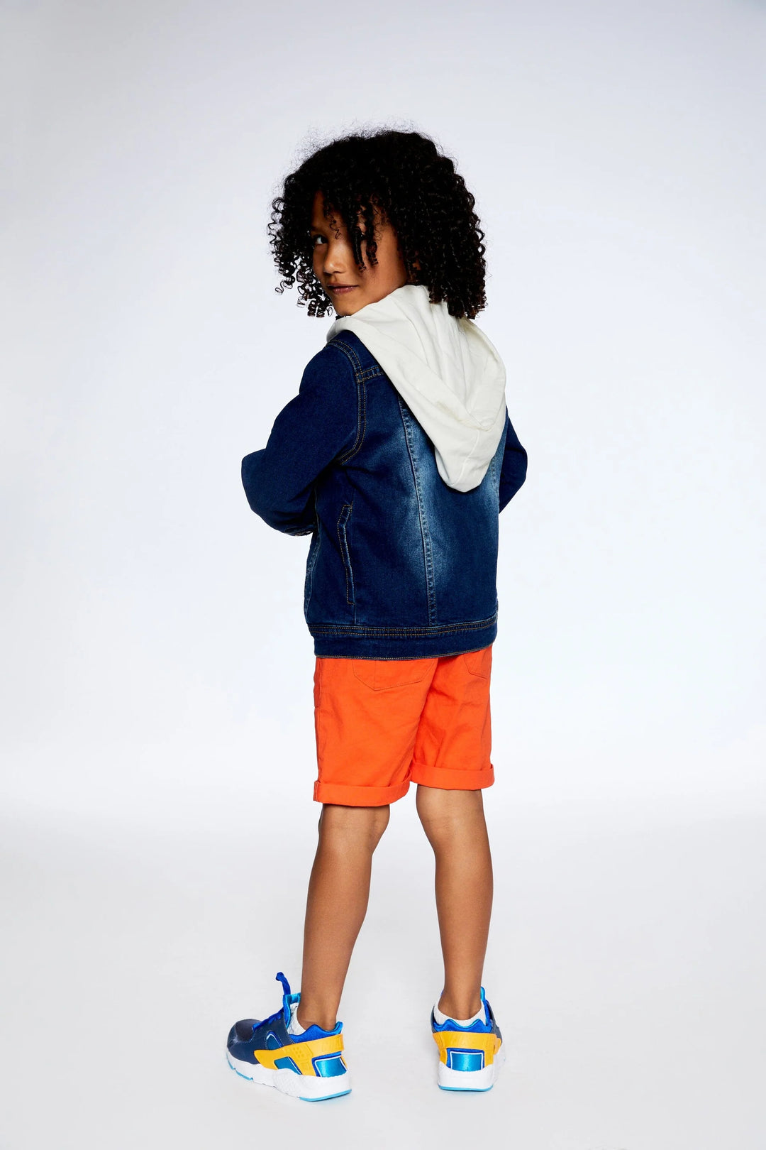 Deux Par Deux Boys Denim Jacket with Hood  F30U50  Navy Denim **