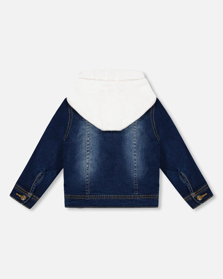 Deux Par Deux Boys Denim Jacket with Hood  F30U50  Navy Denim **