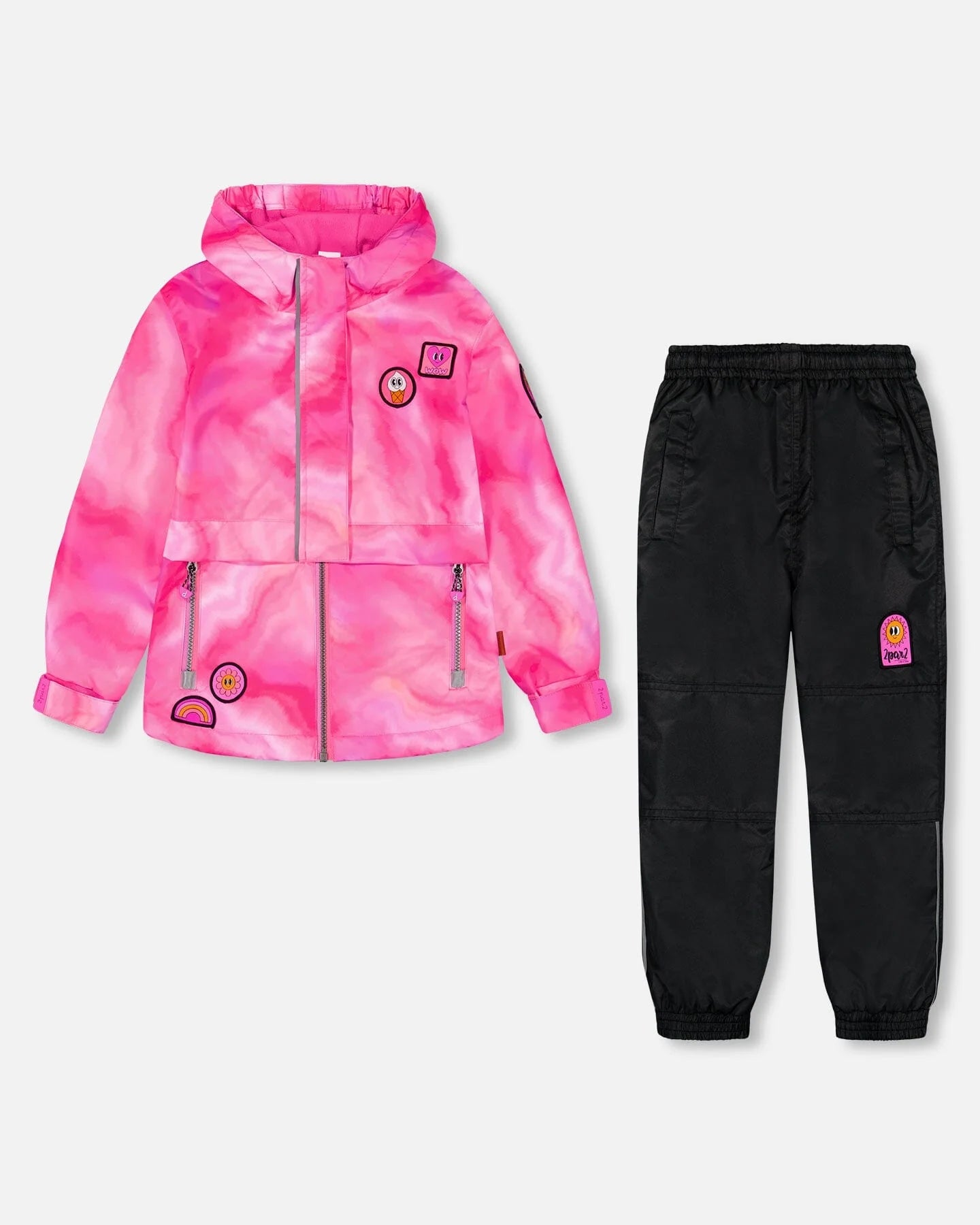Deux Par Deux Girls Jacket & Rain Pant Set  F30W51  Anthracite *