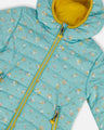 Deux Par Deux Girls Quilted Jacket F30W57-013  Printed Flower B. Blue