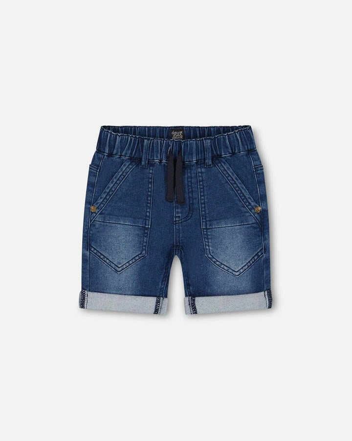 Deux Par Deux Baby Boy French Terry Shorts  F30YB25  Navy Denim*