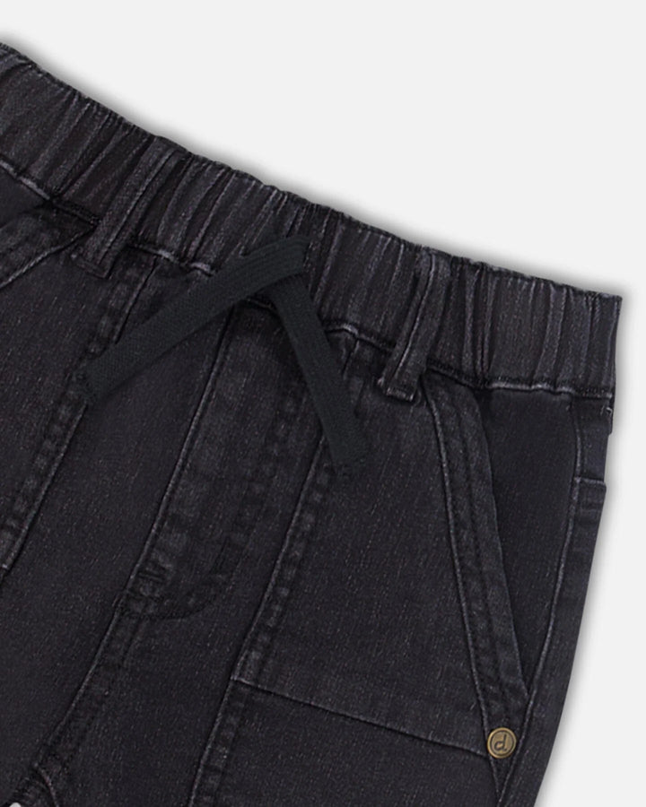 Deux Par Deux Baby Boy French Terry Short  F30YB25  Black Denim Texture*