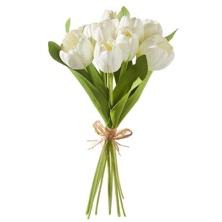 Raz 15" Real Touch White Tulip Bundle  F3702130