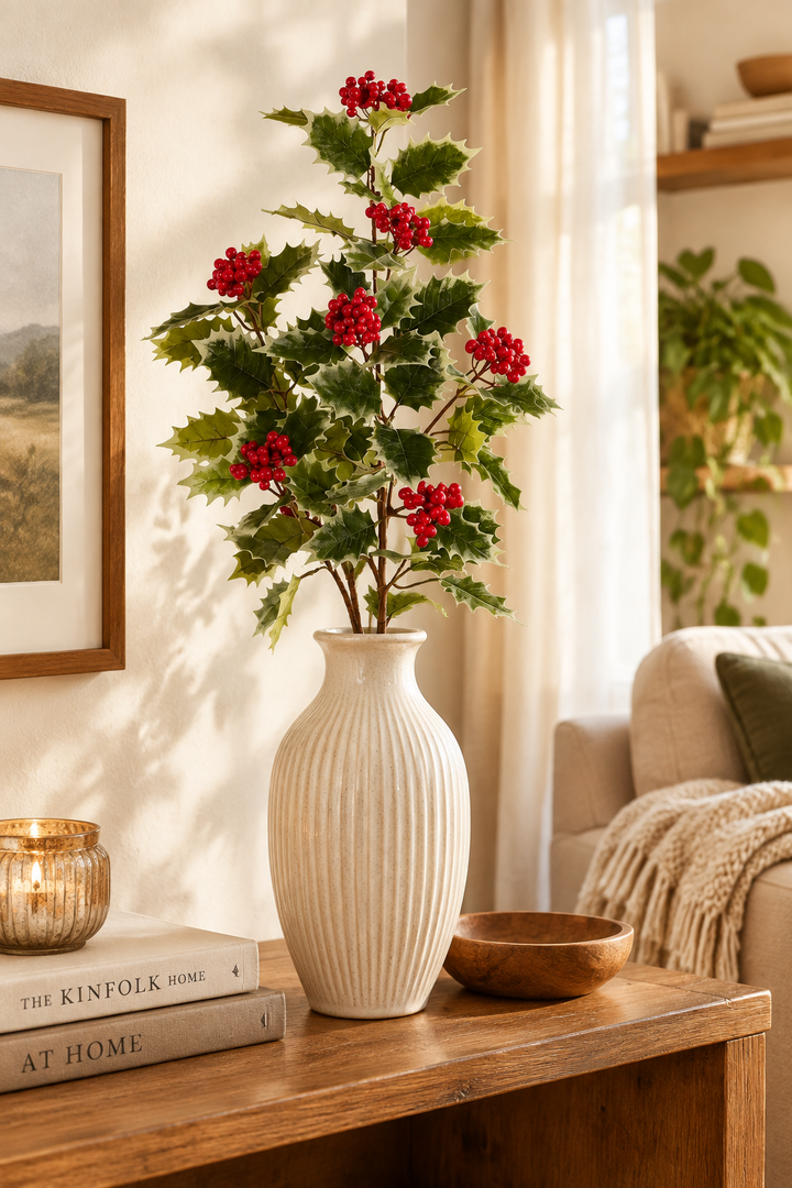 Raz Holly and Red Berry Spray F4602629