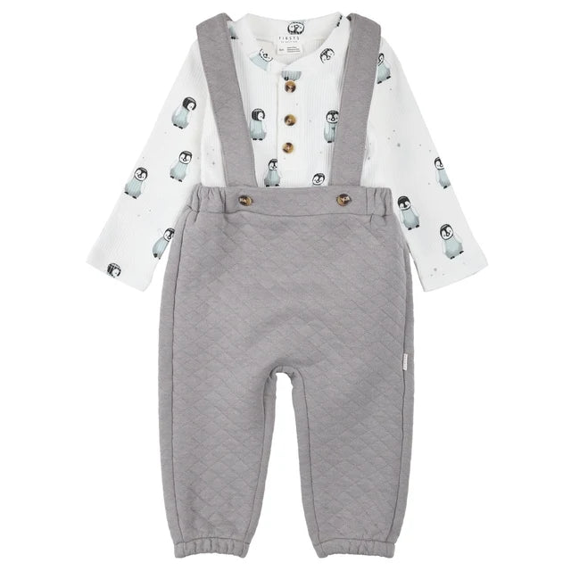 Petit Lem Baby Boy Bodysuit and Overall Set  26FGW38E33B
