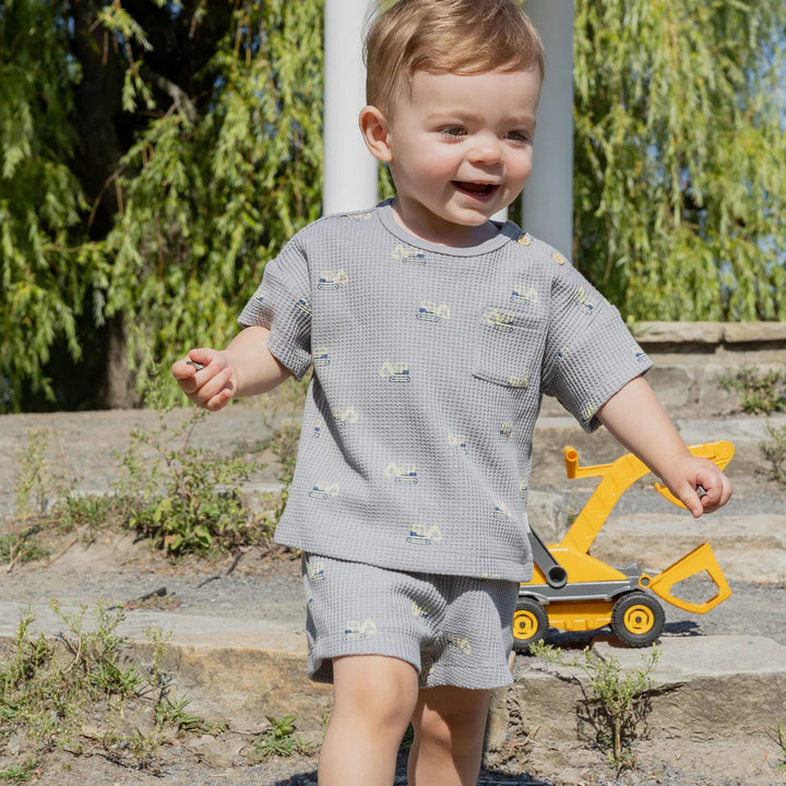 Petit Lem Baby Boy 2Pce SS Top and Short Set  26SGW31E01  Medium Grey **