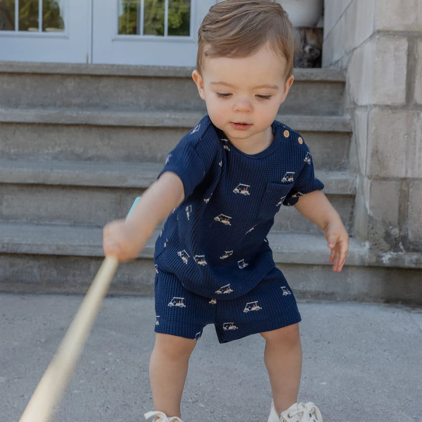 Petit Lem Baby Boy 2pce Top and Shorts Set  26SGW33E02  Navy **