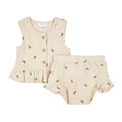 Petit Lem Baby Girl 2Pce. Top And Short Set   26SGW38E01    Beige