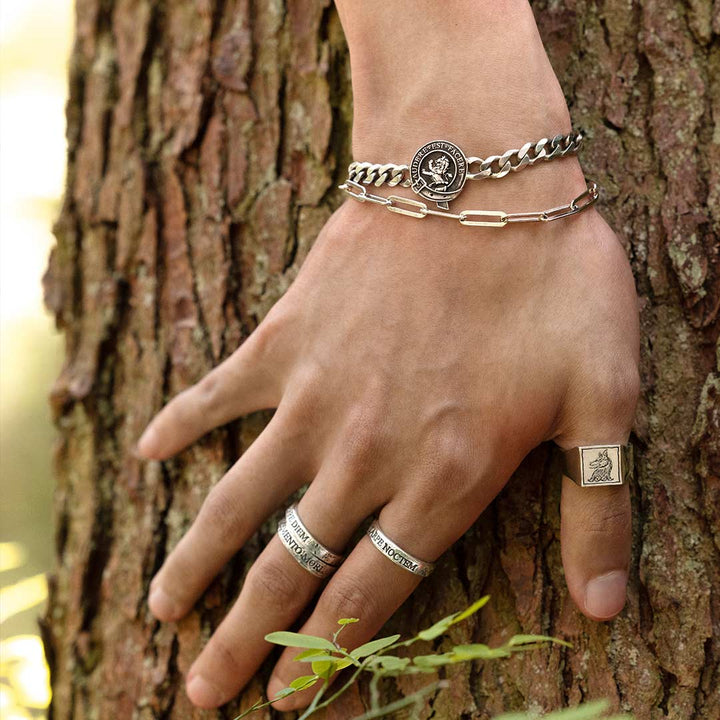 Pyrrha Oxidized Large Paperclip Chain Bracelet  B81-O