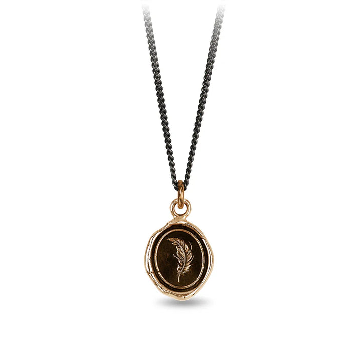 Pyrrha Feather Necklace   BN737   Bronze