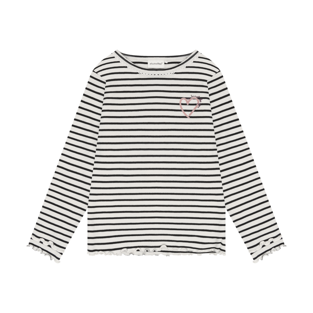 Minymo Girls Long Sleeve Tee Ribbed   124442-1061