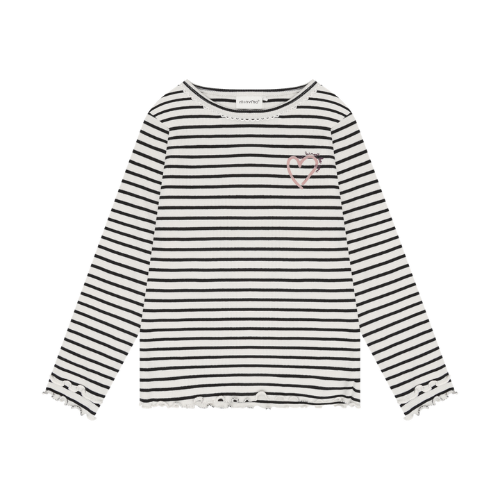 Minymo Girls Long Sleeve Tee Ribbed   124442-1061