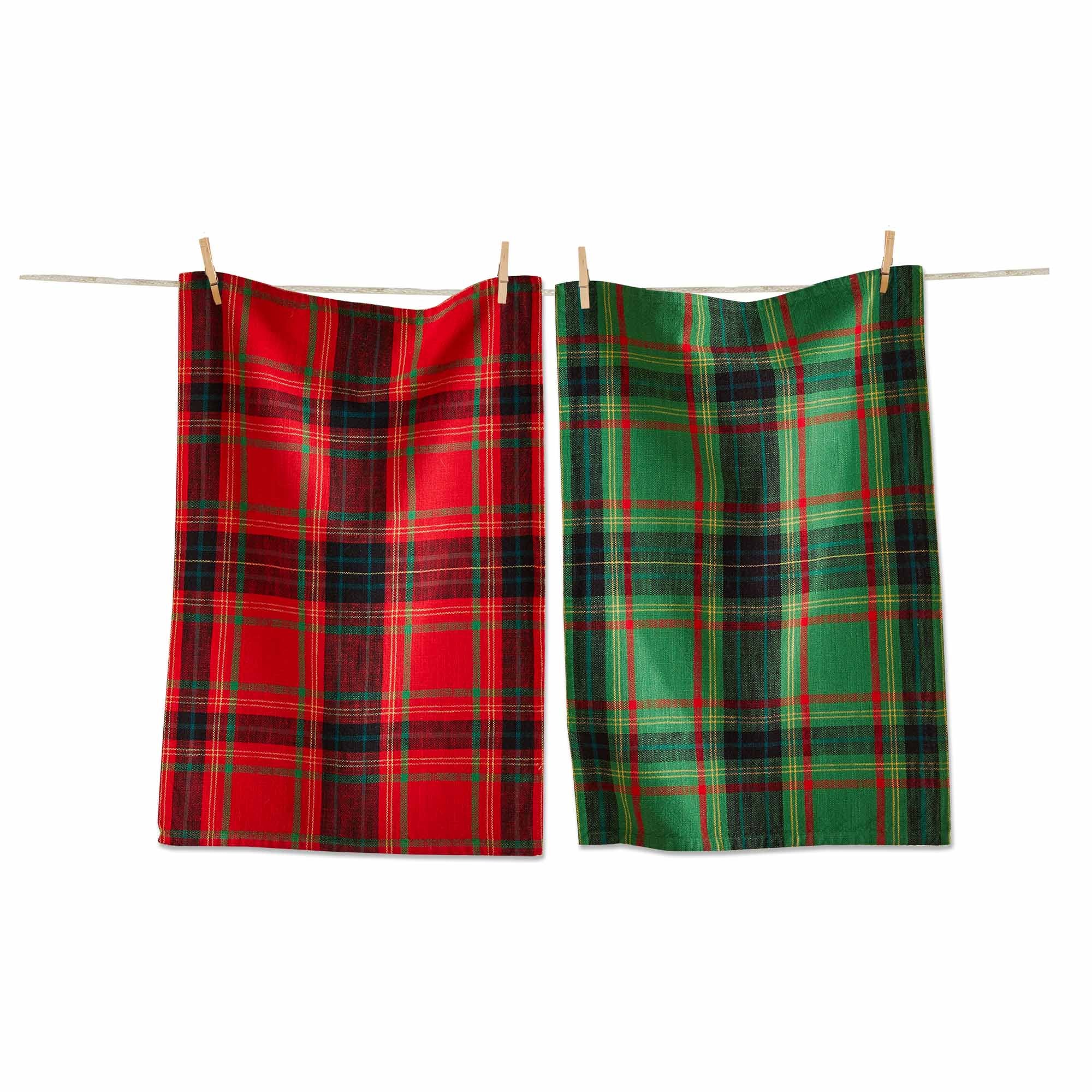 Tag Christmas Plaid Dish Towel Set/2 G20264