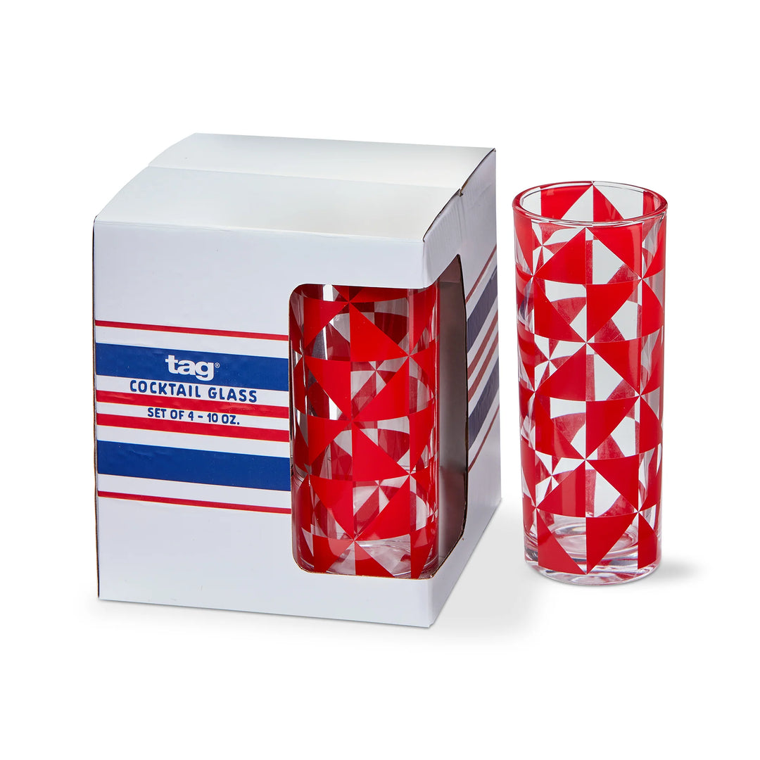 Tag Pinwheel Glass Set/4