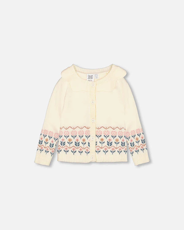 Deux Par Deux Baby Girl Knit Cardigan  G20ET31-101  Off White *