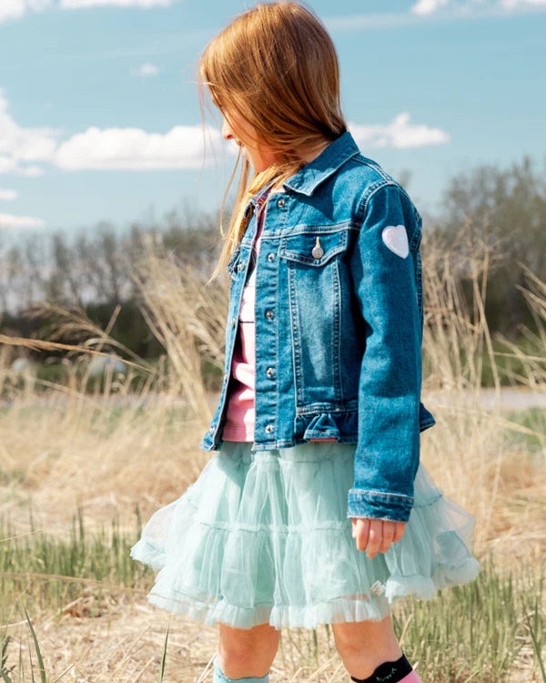 Deux Par Deux Girls Tulle Skirt  G20G81-420  Aquatic Sea **
