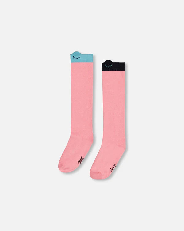 Deux Par Deux Girls Tall Socks  G20GS-655  Mauve Glow