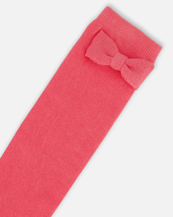 Deux Par Deux Girls Tall Socks  G20HS-669  Camelia Rose
