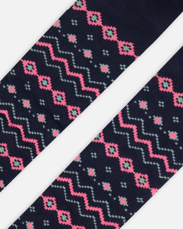 Deux par Deux Girls Norwegian Jacquard Tights  G20KT  Peacoat **