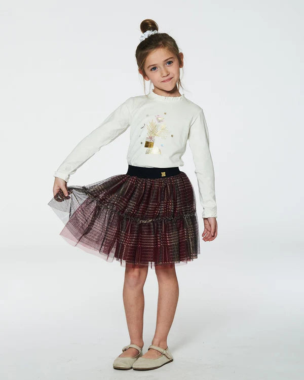 Deux Par Deux Girls Tulle Skirt  G20NG80  Jester Red **