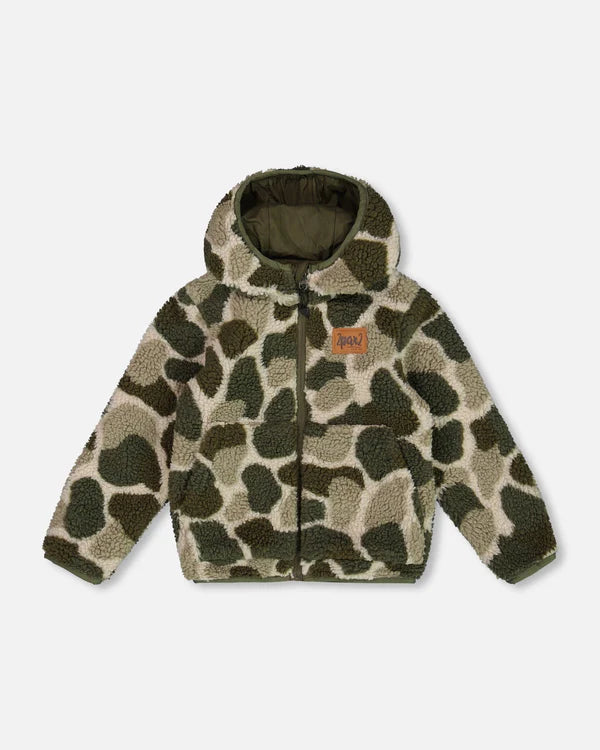 Deux Par Deux Boys Reversible Mid Season Jacket  G20W60  Kombu green *