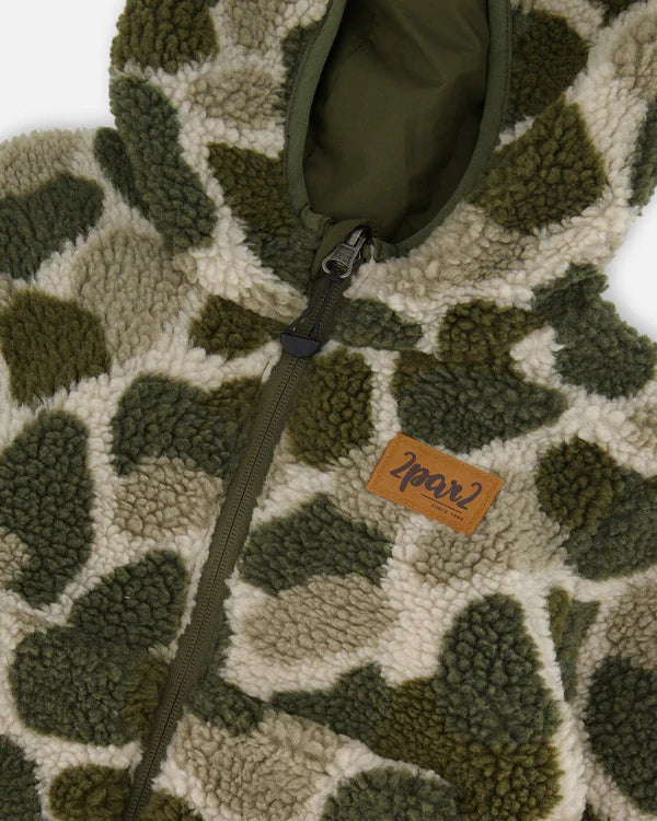 Deux Par Deux Boys Reversible Mid Season Jacket  G20W60  Kombu green *