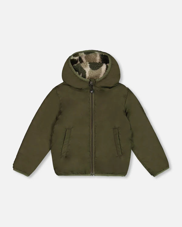 Deux Par Deux Boys Reversible Mid Season Jacket  G20W60  Kombu green *