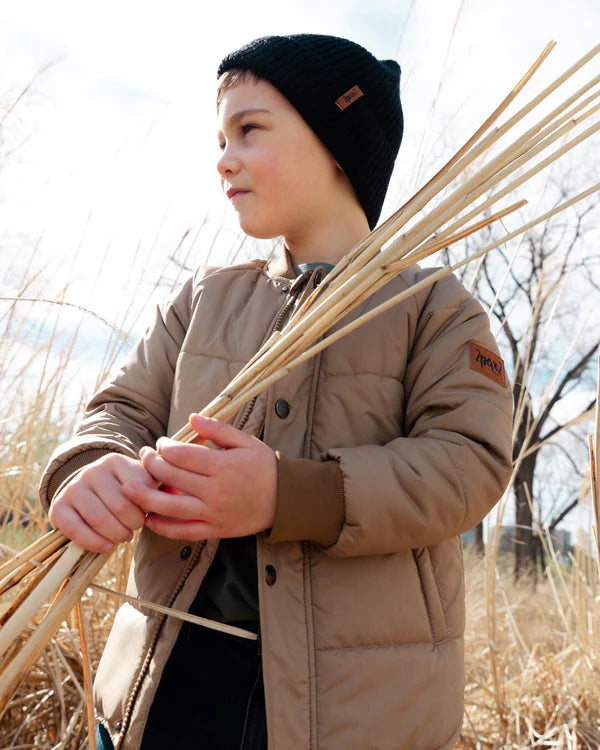 Deux Par Deux Boys Quilted Mid Season Bomber  G20W61  Ermine *