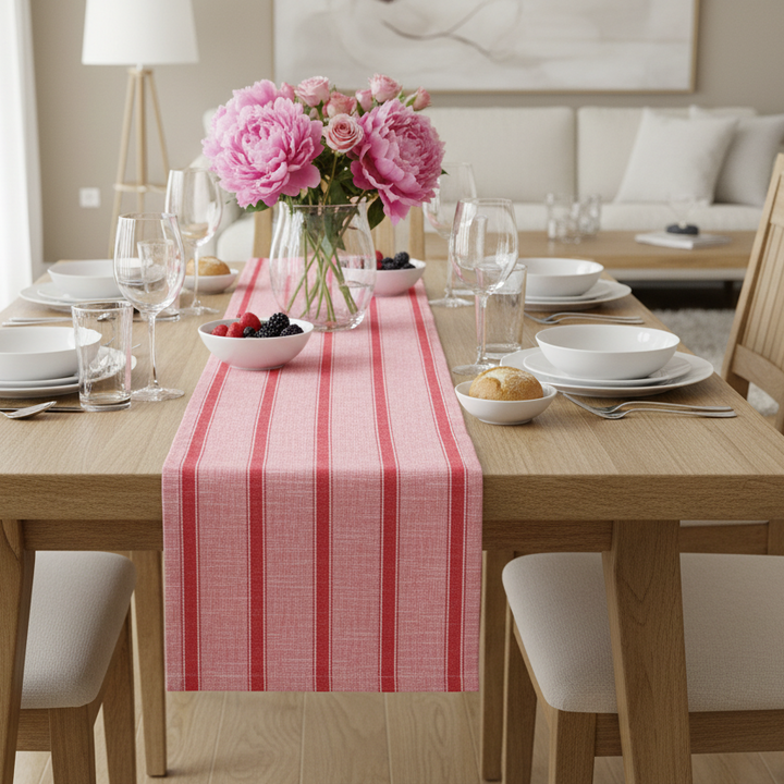 Tag Red & White Table Runner G21257
