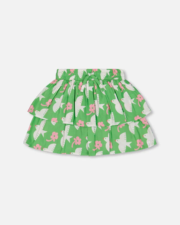 Deux Par Deux Printed Skort   G30J81   Printed Birds **