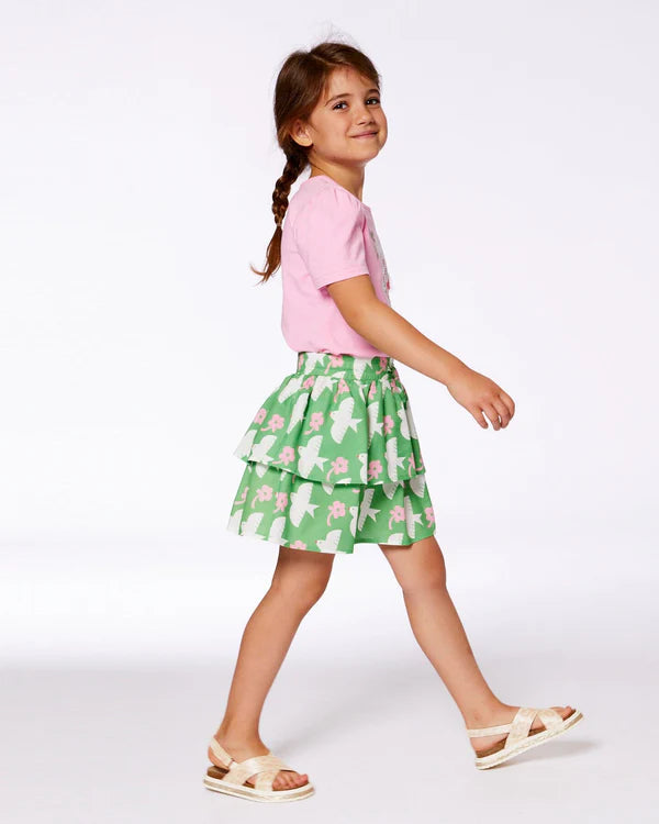 Deux Par Deux Printed Skort   G30J81   Printed Birds **