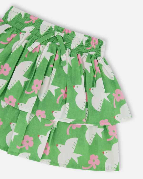 Deux Par Deux Printed Skort   G30J81   Printed Birds **