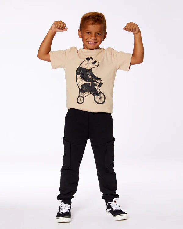 Deux Par Deux Boys Jersey Tee With Print   G30U75  Warm Sand