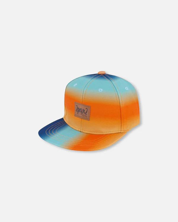 Deux Par Deux Baby Boy Cap   G30VBC   Gradient Orange To Blue*