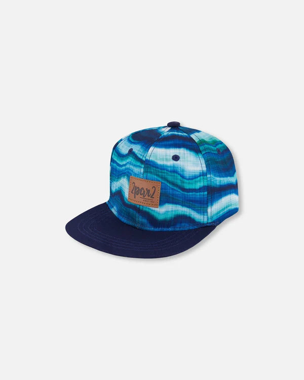 Deux Par Deux Baby Boys Cap   G30VBC   Printed Blue Waves*