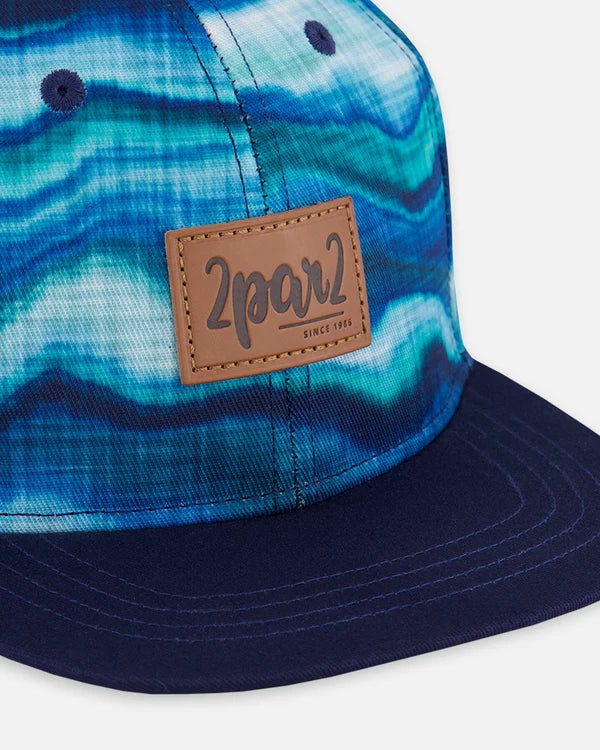 Deux Par Deux Baby Boys Cap   G30VBC   Printed Blue Waves*