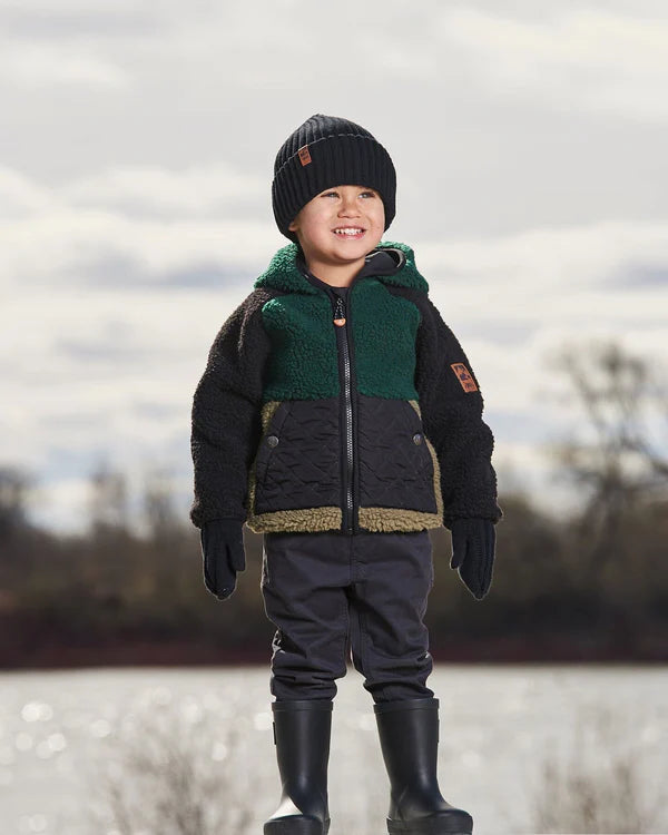 Deux Par Deux Boys Sherpa Jacket   G30W60-394   Deep Teal