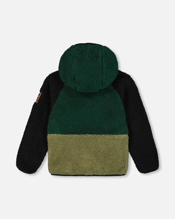 Deux Par Deux Boys Sherpa Jacket   G30W60-394   Deep Teal