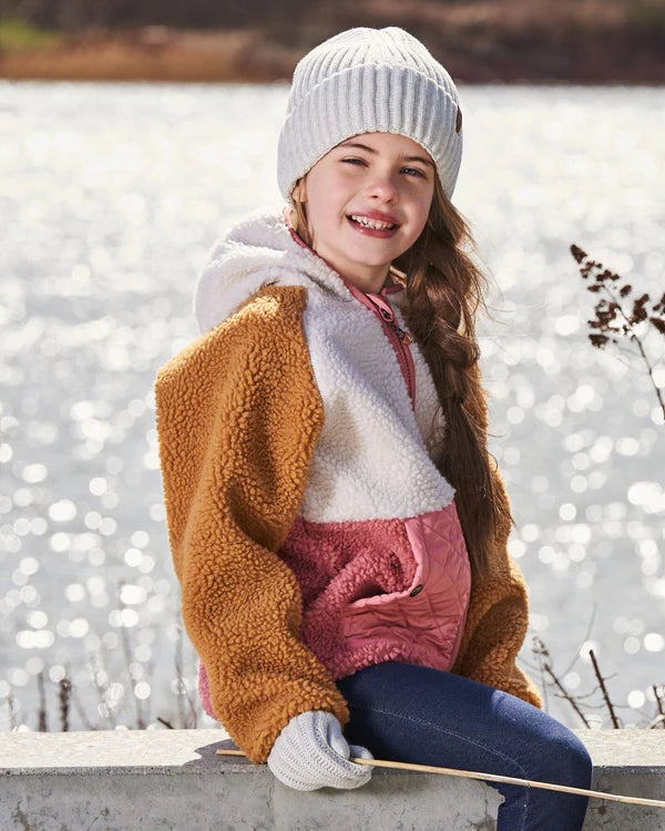 Deux Par Deux Girls Sherpa Jacket   G30W60-670  Desert Rose**