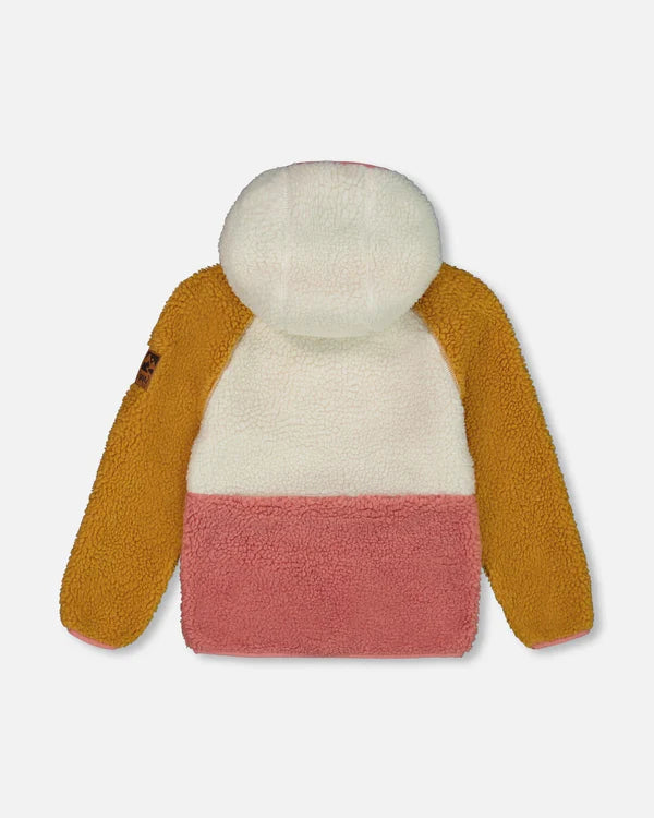 Deux Par Deux Girls Sherpa Jacket   G30W60-670  Desert Rose**