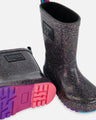 Deux Par Deux Girls Rain Boots   G30WB10   Black With Glitter