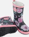 Deux Par Deux Girls Rain Boots   G30WB10   Printed Watercolor Roses