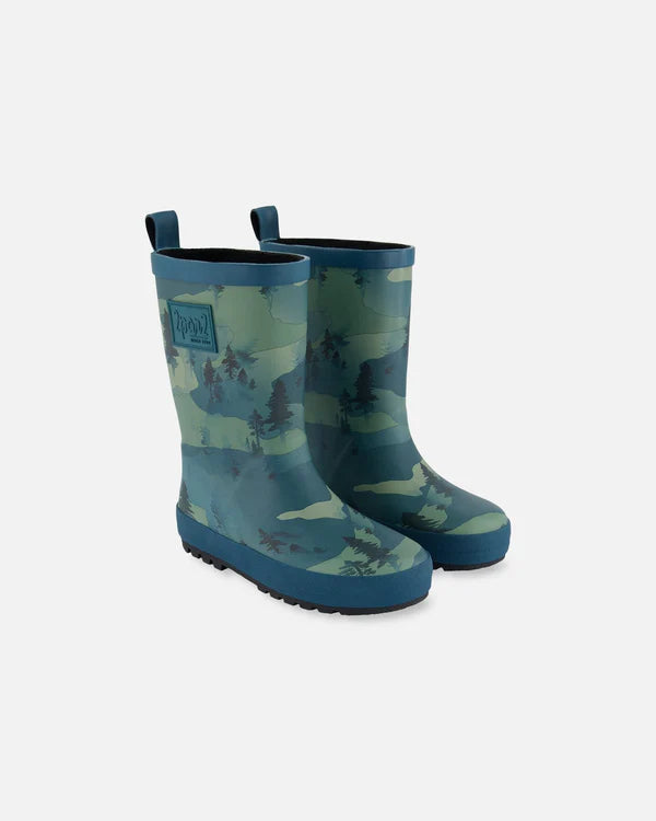 Deux Par Deux Boys Rain Boots   G30WB10   Printed Camo